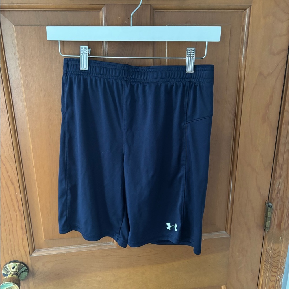 Large youth Under Armour Navy Blue HeatGear Shorts